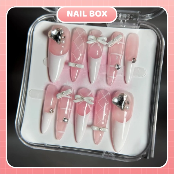 Nail box Hồng Sữa Nơ