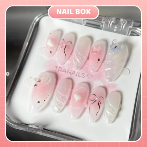 Nail box Hồng Tim Nơ